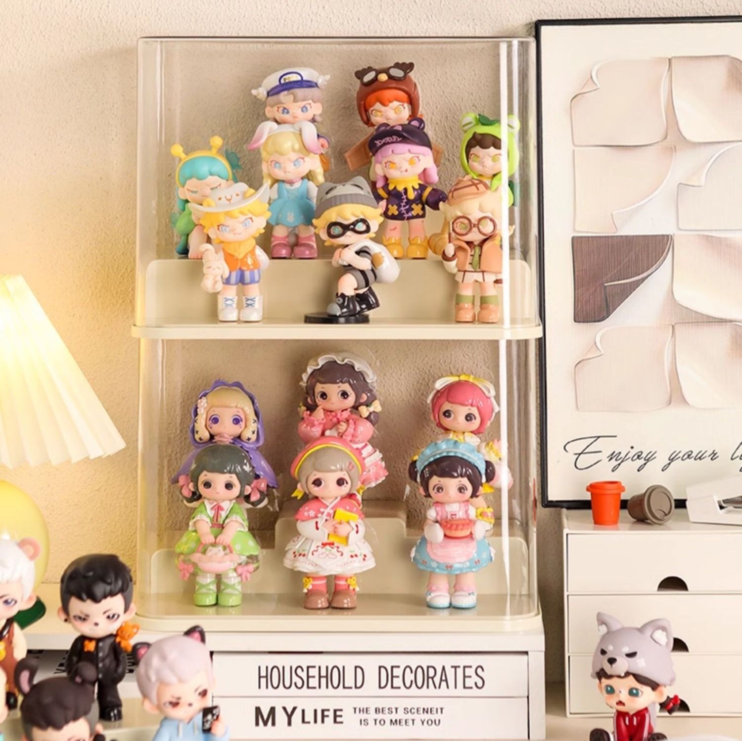 フィギュアケース 積み重ね可能な透明フィギュアケース