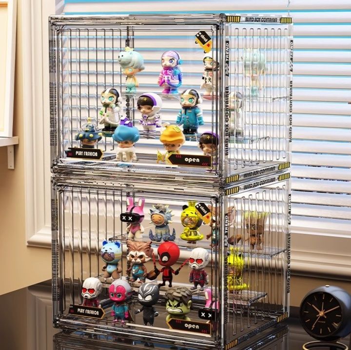 フィギュアケース 積み重ね可能な透明コレクションケース