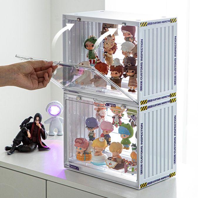 フィギュアケース 磁石開閉式積み重ね可能フィギュアケース