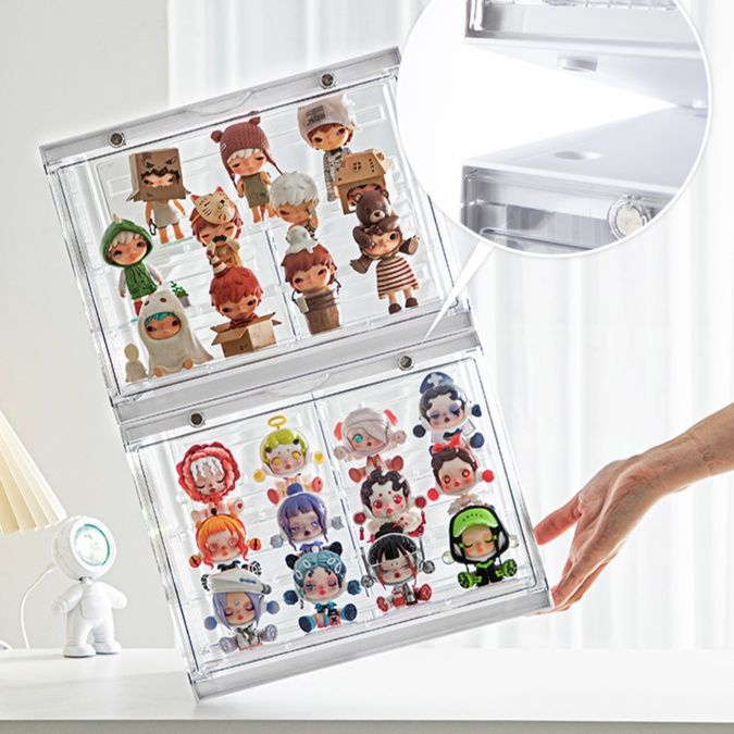 フィギュアケース 磁石開閉式積み重ね可能フィギュアケース