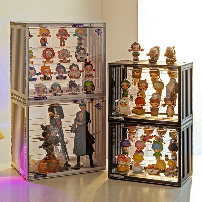 フィギュアケース 磁石開閉式積み重ね可能フィギュアケース