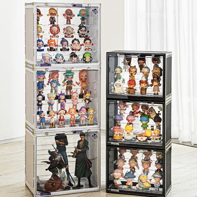 フィギュアケース 磁石開閉式積み重ね可能フィギュアケース