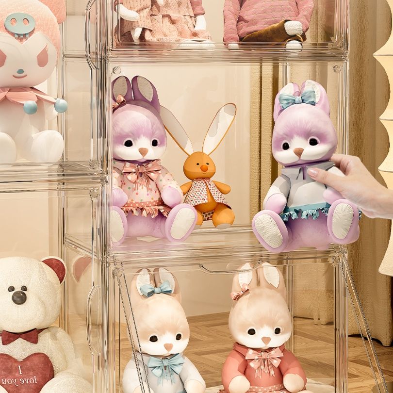 フィギュアケース 透明積み重ね式マグネット開閉フィギュアケース