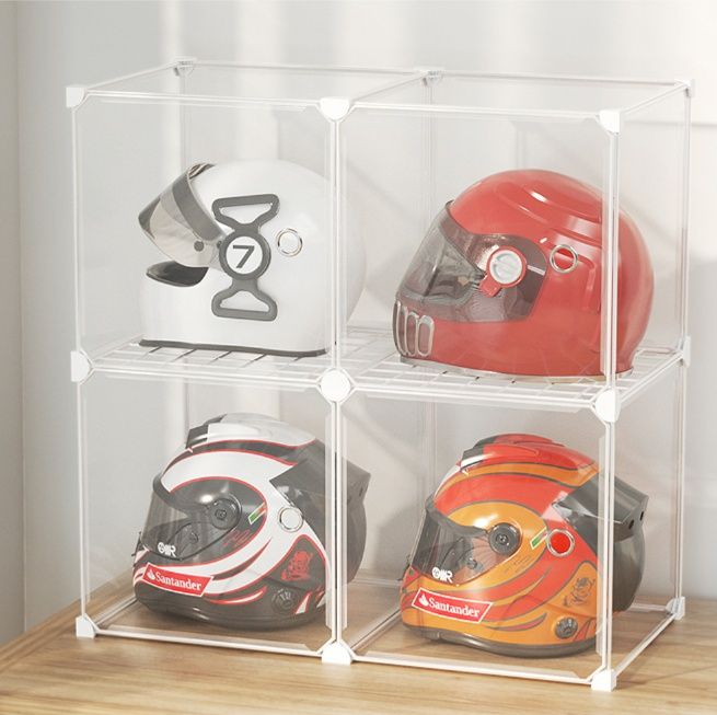フィギュアケース 多段組立式透明ヘルメットケース