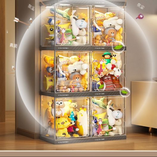 フィギュアケース 積み重ね透明ぬいぐるみ収納ケース