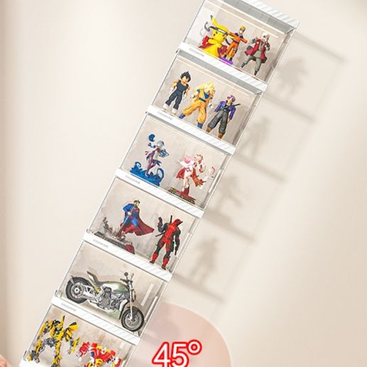 フィギュアケース 大角度開閉式 磁気ドア 防塵フィギュアケース