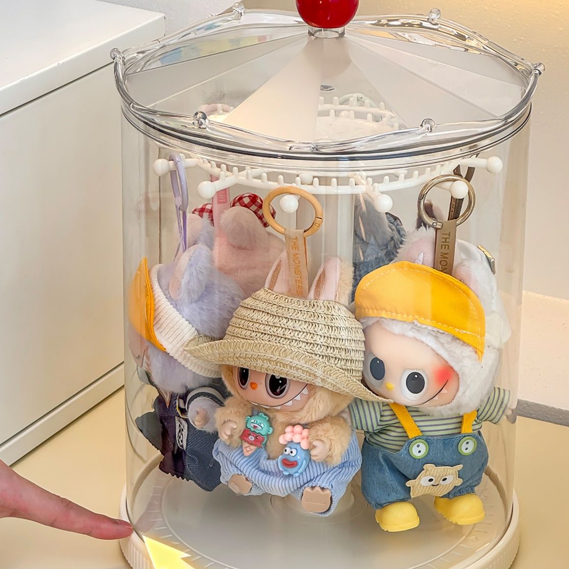 フィギュアケース 回転式メリーゴーラウンドぬいぐるみケース