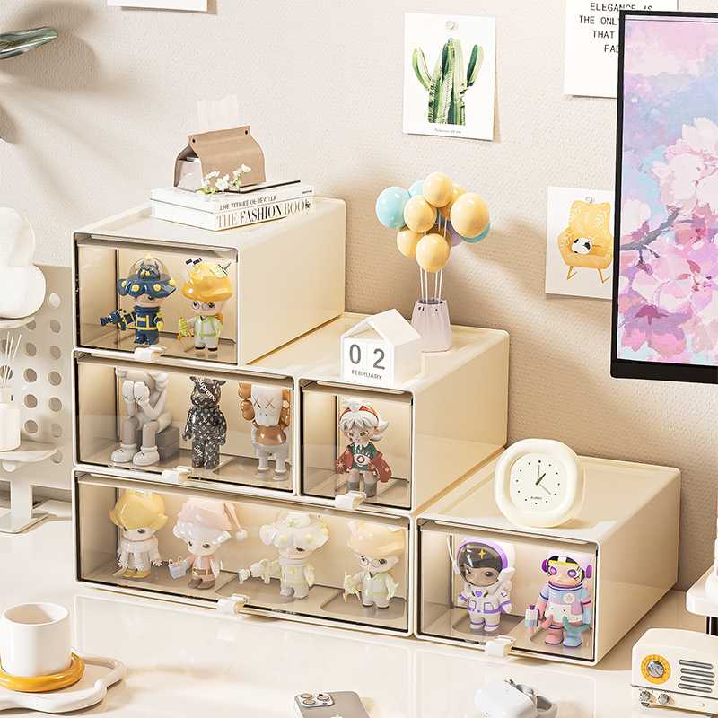 フィギュアケース 小型 積み重ね透明引き出し型フィギュアケース