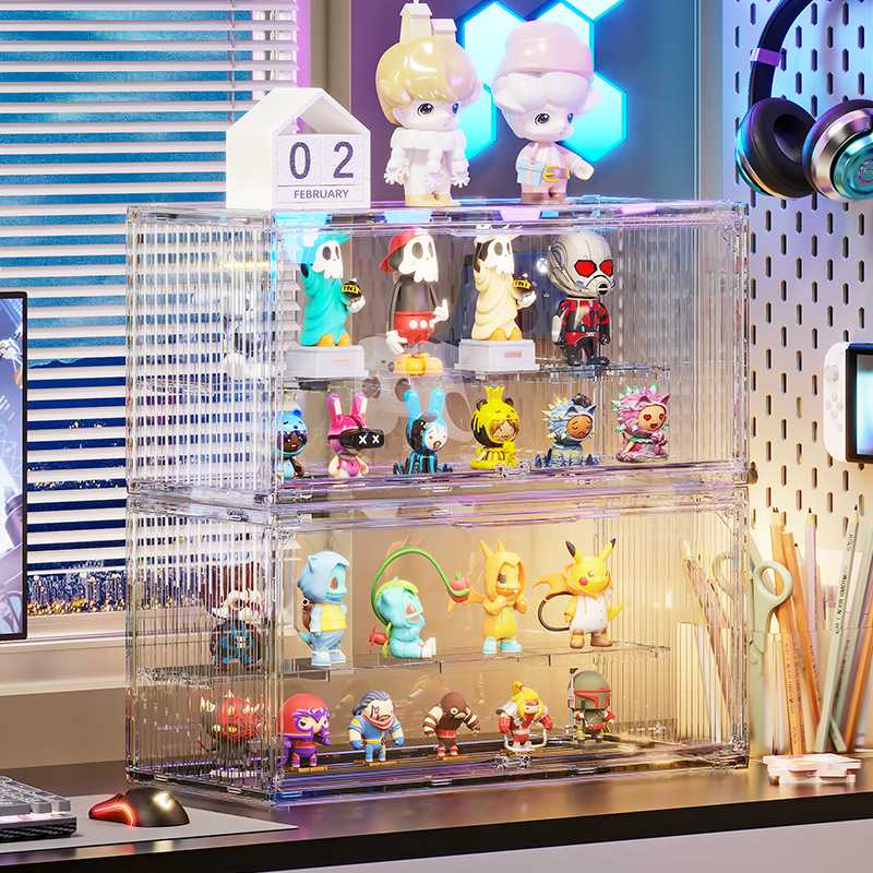 フィギュアケース 小型 透明積み重ね式フィギュア収納ケース