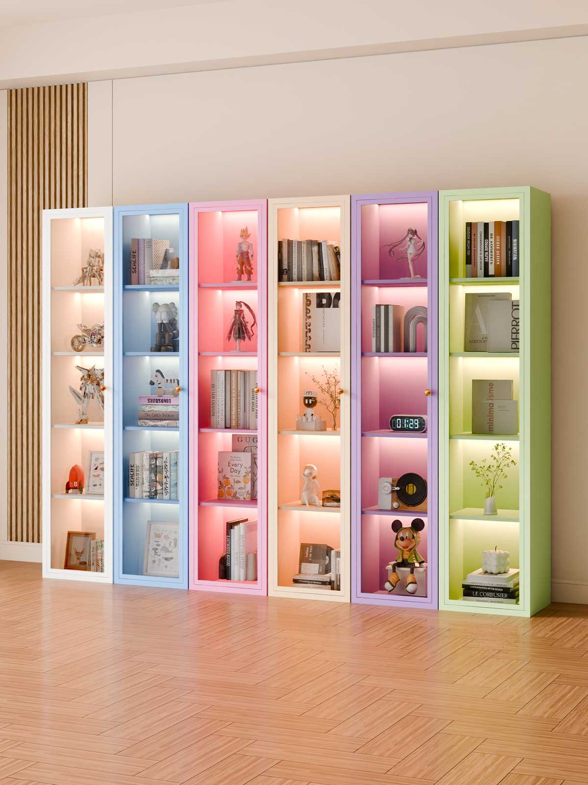 フィギュアケース 大型 棚板調節可能ガラスショーケース