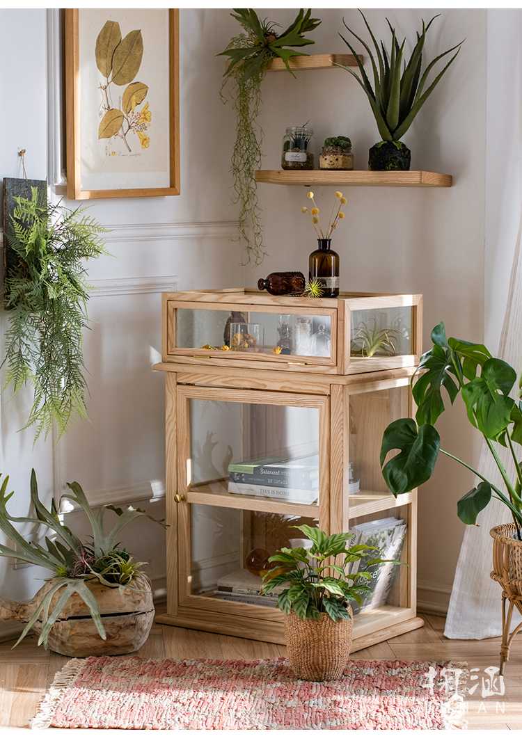 フィギュアケース 大型 木枠ガラスコレクションケース 重厚展示棚