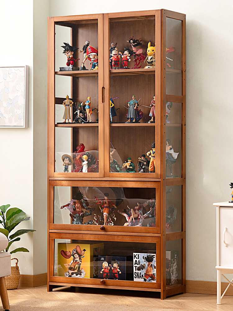 フィギュアケース 大型 木製五段ガラス扉コレクションケース