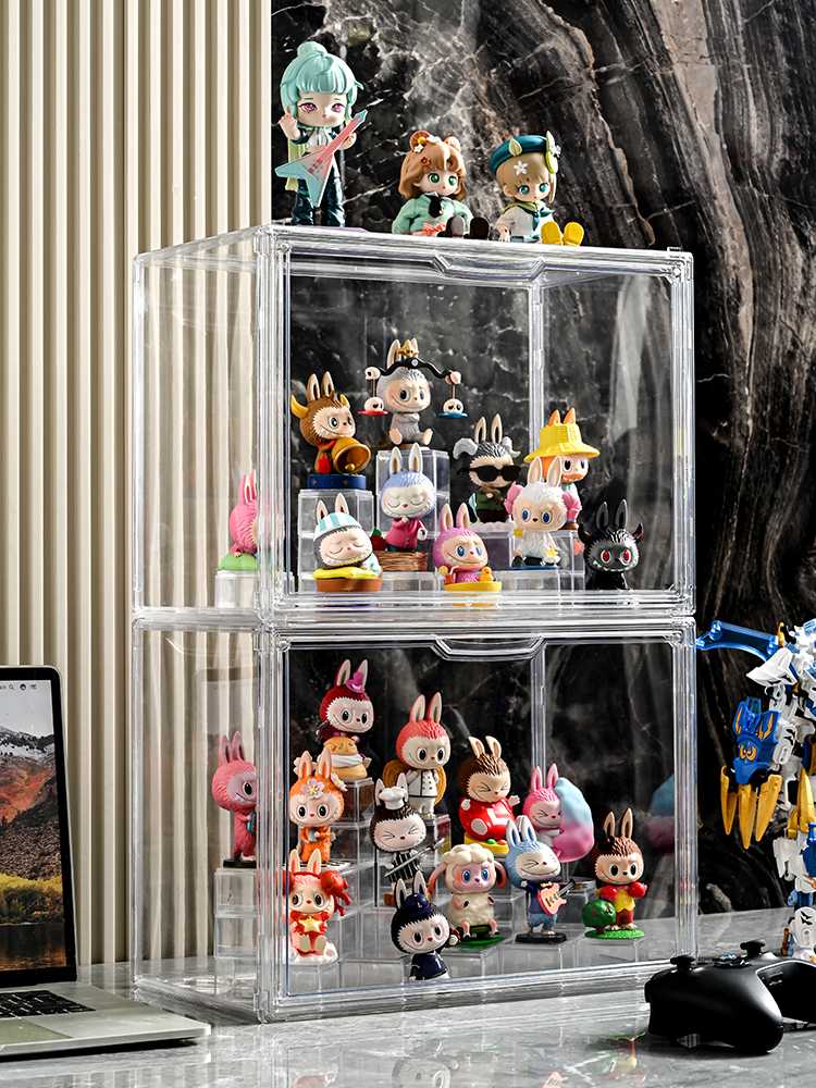 フィギュアケース 小型 積み重ね可能な透明コレクションケース