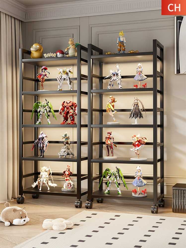 フィギュアケース 多段式キャスター付きフィギュアシェルフ