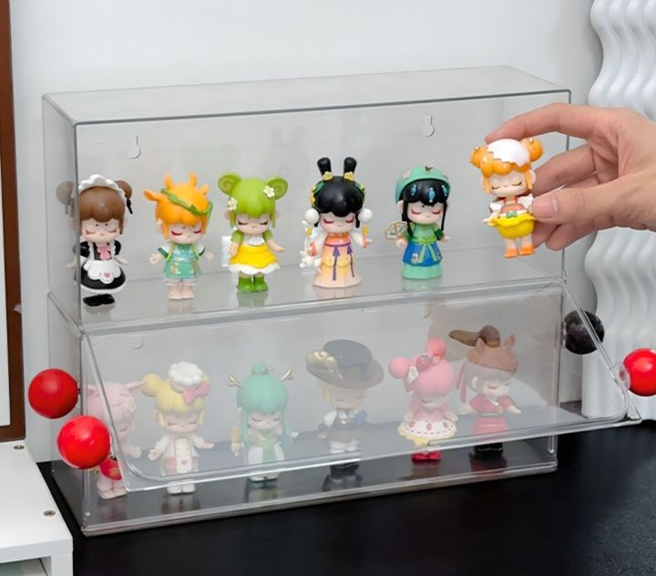 フィギュアケース 小型 透明二段式小型フィギュア収納展示箱