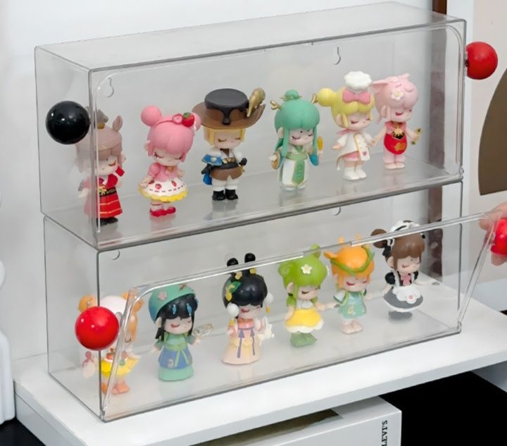 フィギュアケース 小型 透明二段式小型フィギュア収納展示箱