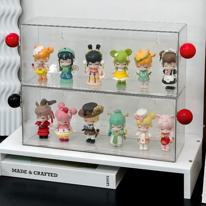 フィギュアケース 小型 透明二段式小型フィギュア収納展示箱