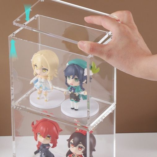 フィギュアケース 小型 透明積み重ね式展示収納ボックス