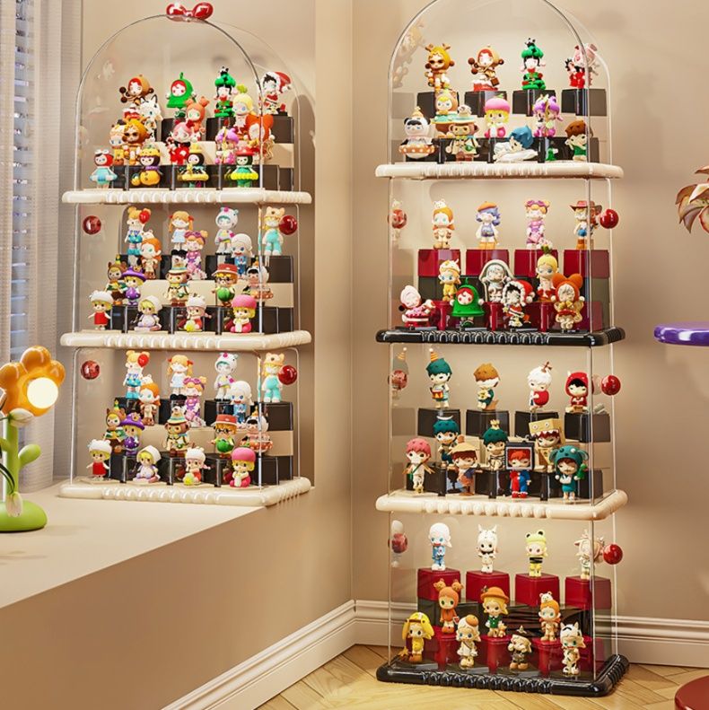 フィギュアケース 多段式透明ドーム型フィギュア展示収納棚