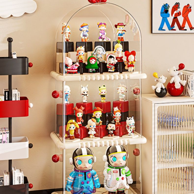 フィギュアケース 多段式透明ドーム型フィギュア展示収納棚