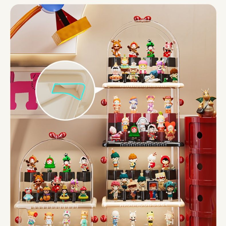 フィギュアケース 多段式透明ドーム型フィギュア展示収納棚