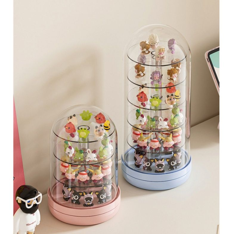 フィギュアケース 回転式多段小型透明収納展示ボックス