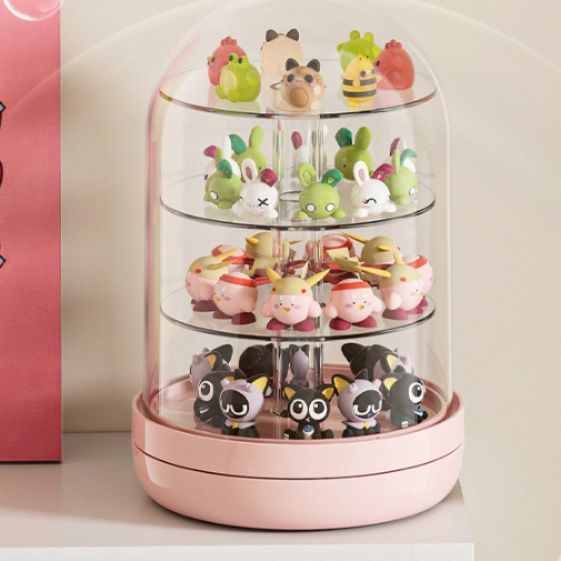 フィギュアケース 回転式多段小型透明収納展示ボックス