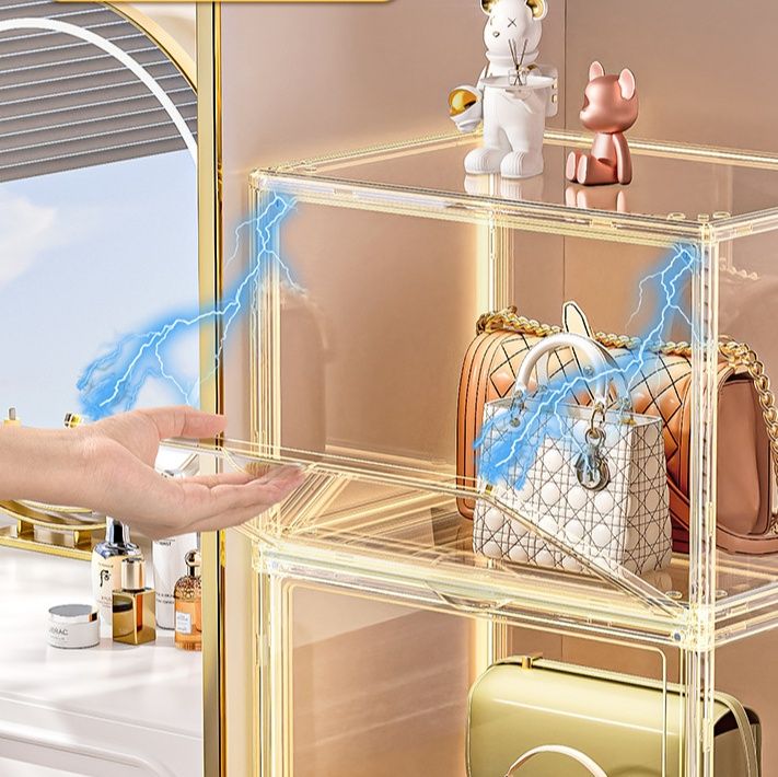 フィギュアケース 透明アクリル製積み重ね式小型展示収納箱