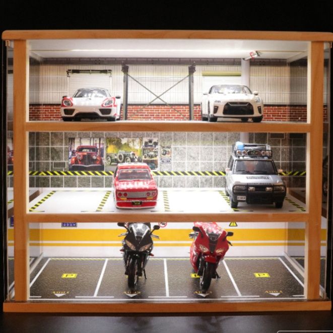 フィギュアケース 立体駐車場デザイン三段式ミニカー展示ケース