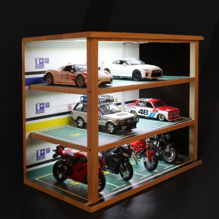 フィギュアケース 立体駐車場デザイン三段式ミニカー展示ケース