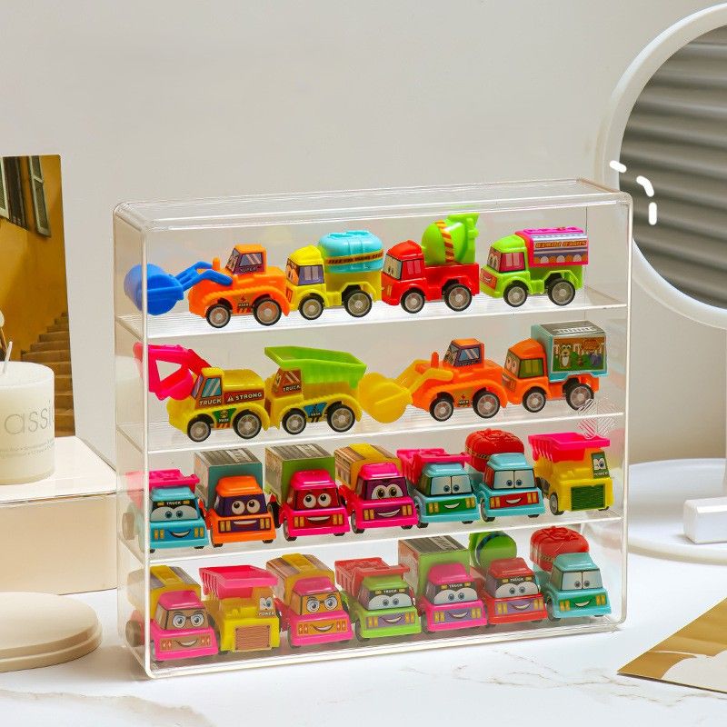 フィギュアケース 透明四段式ミニカー収納ケース
