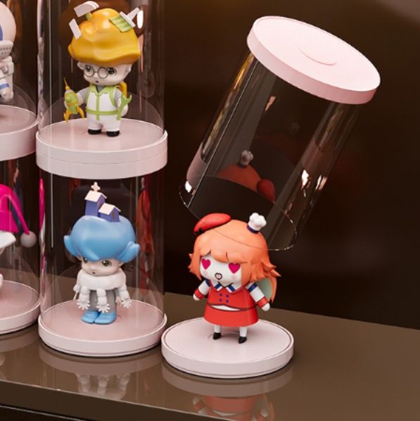 フィギュアケース 円筒型透明個別展示　小型
