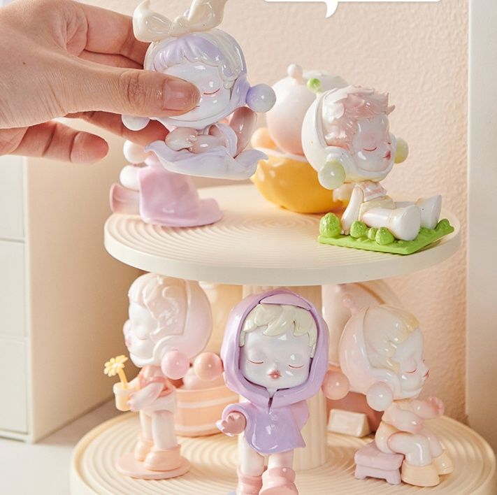 フィギュアケース 円筒形回転式二段展示　小型