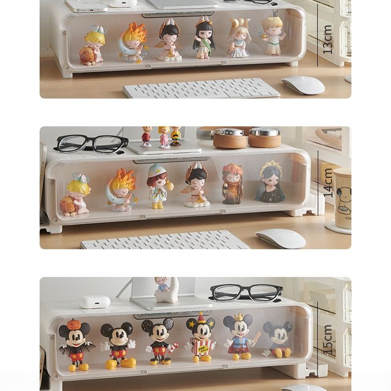 フィギュアケース 卓上収納機能付き透明 小型