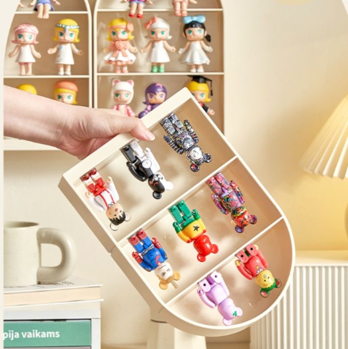 フィギュアケース アーチ型壁掛け　小型　飾り棚二段式収納