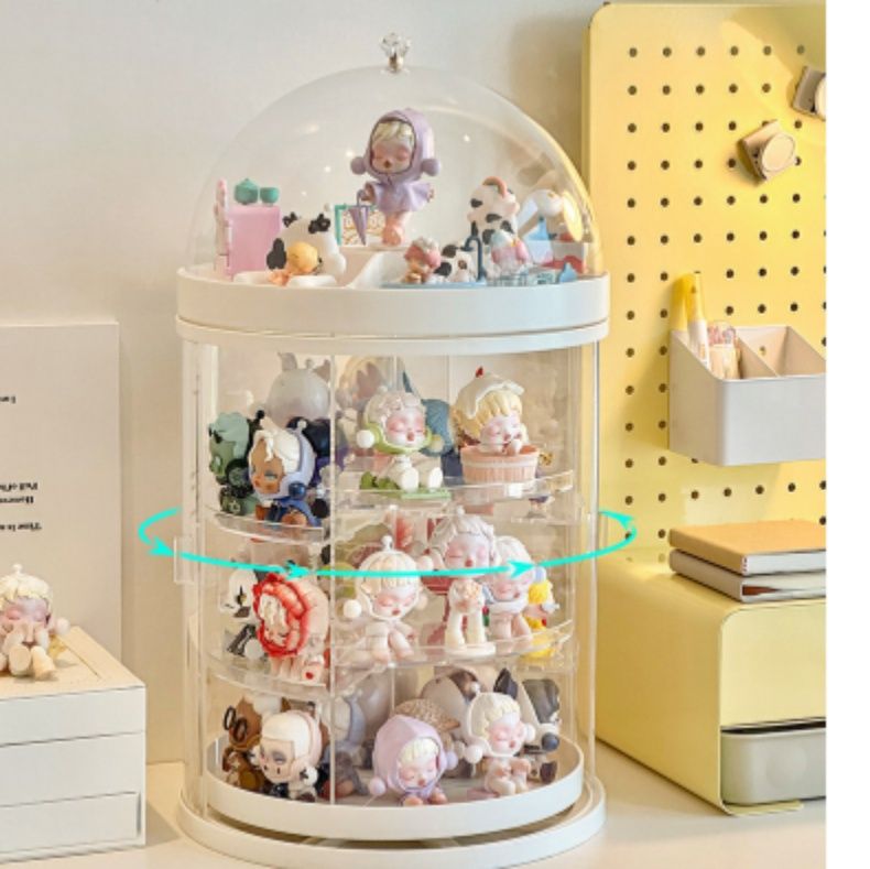 フィギュアケース 回転式四段透明円形フィギュア収納ケース　小型