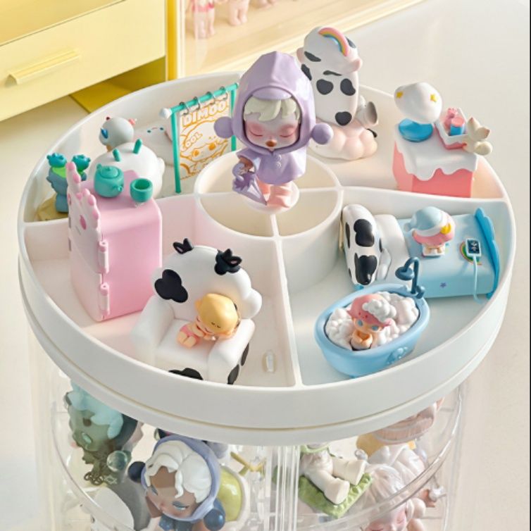 フィギュアケース 回転式四段透明円形フィギュア収納ケース　小型