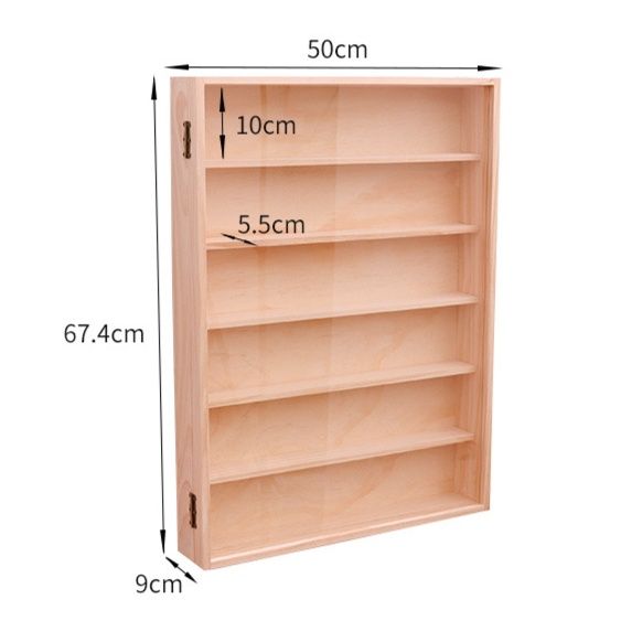 フィギュアケース 壁掛け式木製多段棚　小型