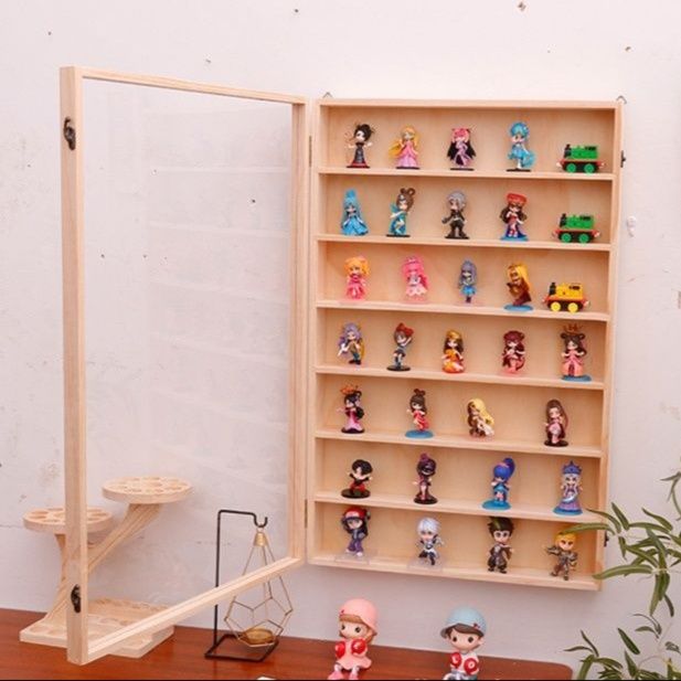 フィギュアケース 壁掛け式木製多段棚　小型