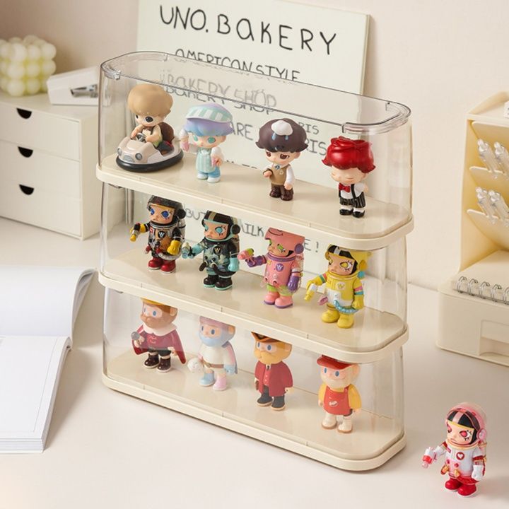 フィギュアケース 透明カバー付き小型卓上フィギュア収納棚