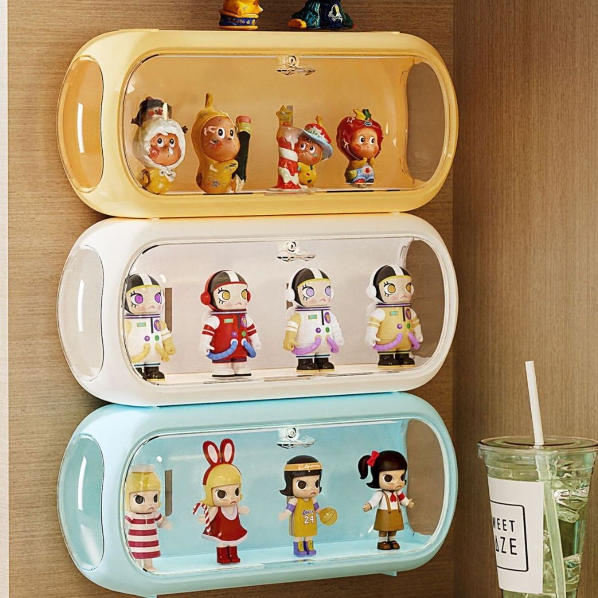 フィギュアケース 壁掛け式透明カプセル型小物収納ケース 小型