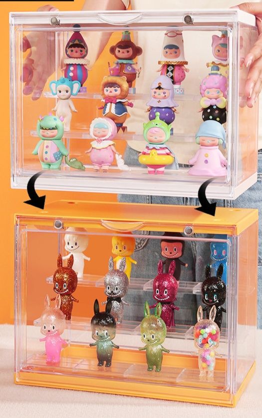 フィギュアケース 段重ね式透明小型展示ボックス三段階収納