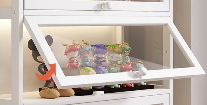 フィギュアケース 五段式照明付き大型縦型収納棚