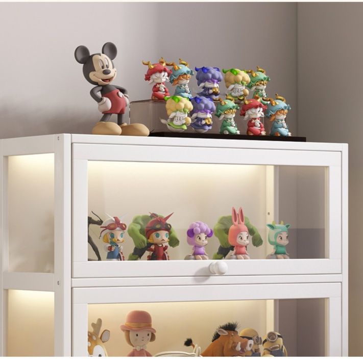 フィギュアケース 五段式照明付き大型縦型収納棚