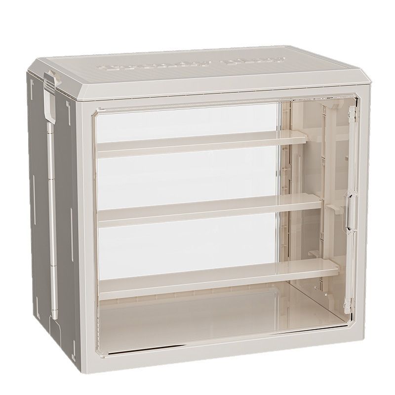 フィギュアケース 透明扉付き木製フレーム組み立て式小型飾り棚