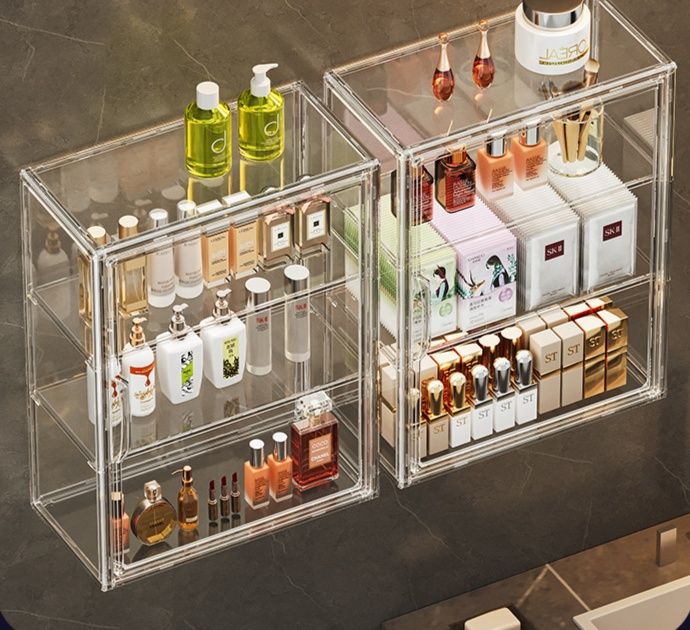 フィギュアケース 透明アクリル製組み立て式多段小型収納ケース