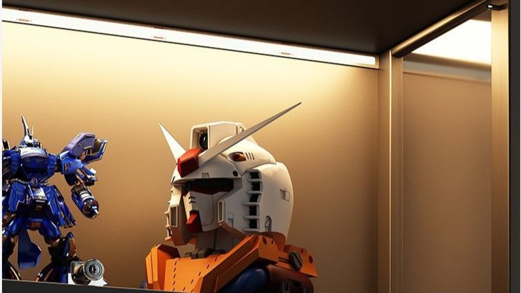 フィギュアケース 五段式照明付き鍵付きガラス扉大型展示棚