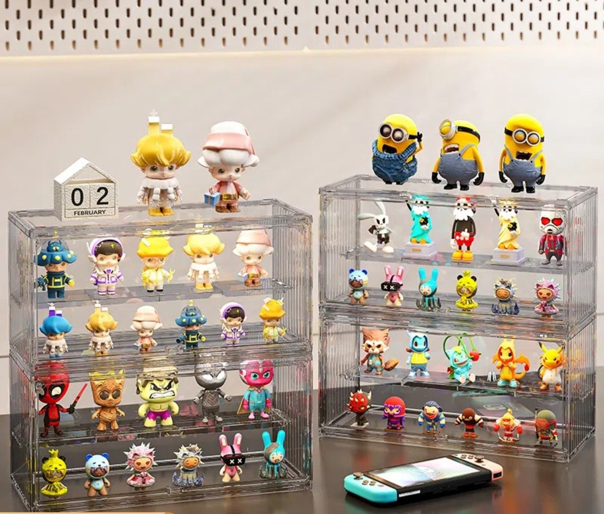 フィギュアケース 卓上小型透明二段式ケース