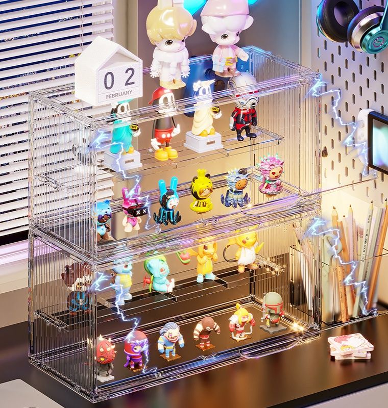 フィギュアケース 卓上小型透明二段式ケース