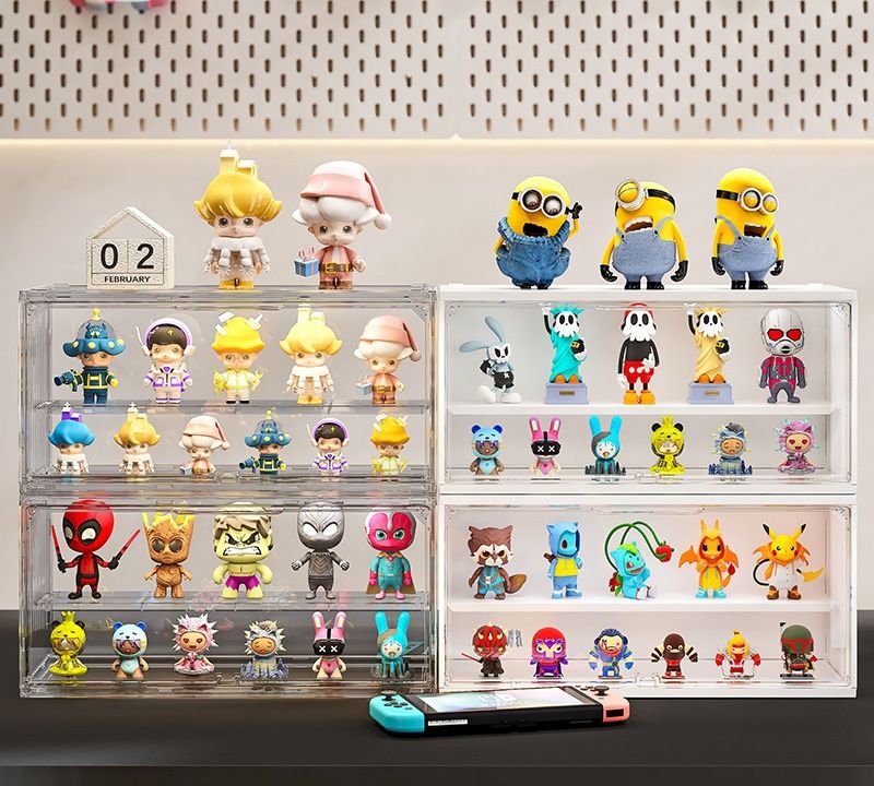 フィギュアケース 卓上小型透明二段式ケース